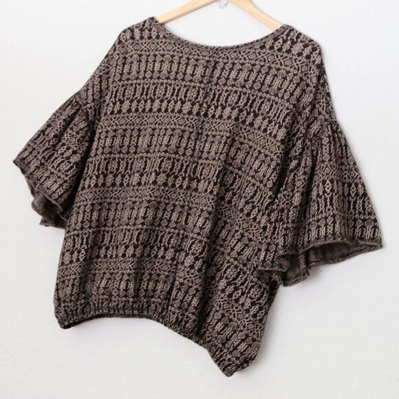 Free People Full Bloom Peasant Top Pullover in Black Flutter Boho Cotton L $98 - Picture 15 of 16